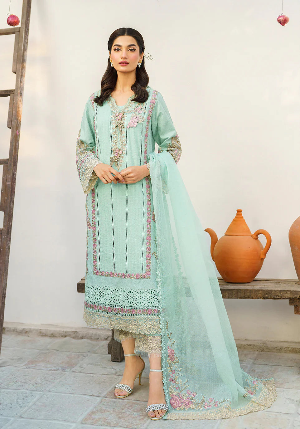 Zarqash | Belle Ame 24 | BL 006 Aqua Blue by Designer Zarqash - House of Maryam - Pakistani Designer Ethnic Wear in {{ shop.shopifyCountryName }}