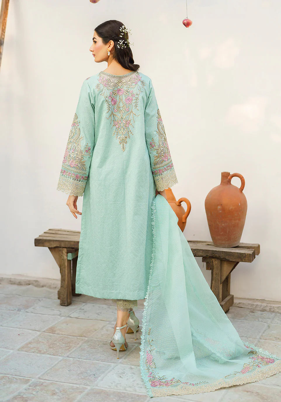 Zarqash | Belle Ame 24 | BL 006 Aqua Blue by Designer Zarqash - House of Maryam - Pakistani Designer Ethnic Wear in {{ shop.shopifyCountryName }}