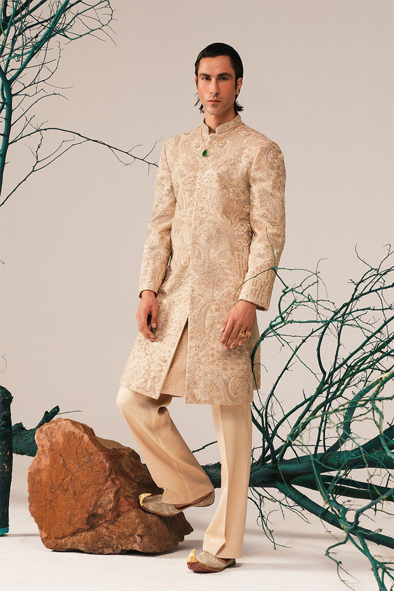 Republic By Omar Farooq | Sherwani Couture | 'Aleem' Hand Embroidered Sherwani -  Republic by Omar Farooq SHERWANI COUTURE - Original Designer Dress - House of Maryam