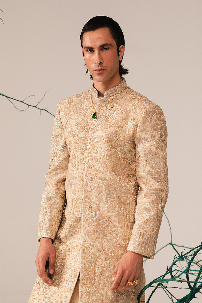 Republic By Omar Farooq | Sherwani Couture | 'Aleem' Hand Embroidered Sherwani -  Republic by Omar Farooq SHERWANI COUTURE - Original Designer Dress - House of Maryam