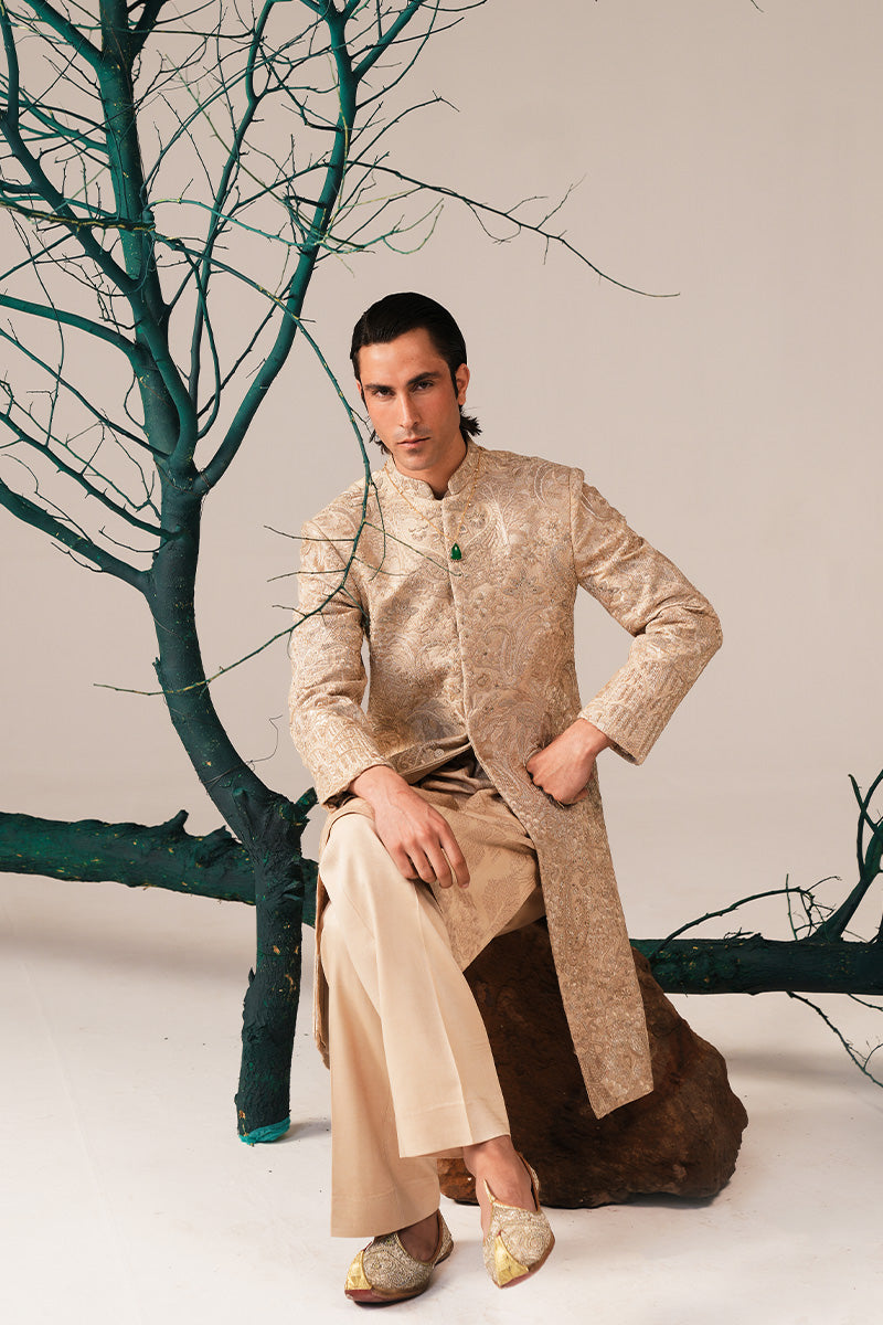 Republic By Omar Farooq | Sherwani Couture | 'Aleem' Hand Embroidered Sherwani -  Republic by Omar Farooq SHERWANI COUTURE - Original Designer Dress - House of Maryam