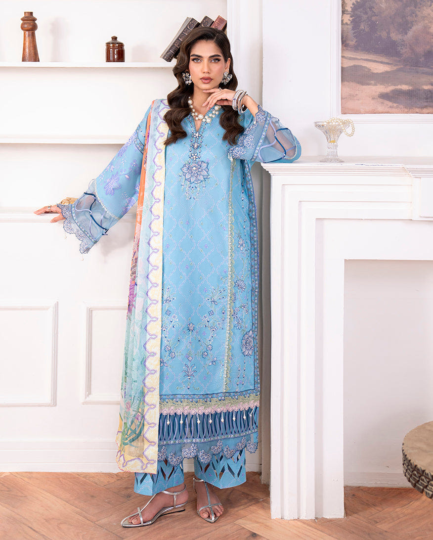 Roheenaz | Aezel Embroidered Cambric | Miren -  Roheenaz Ladies Clothes - Original Designer Dress - House of Maryam