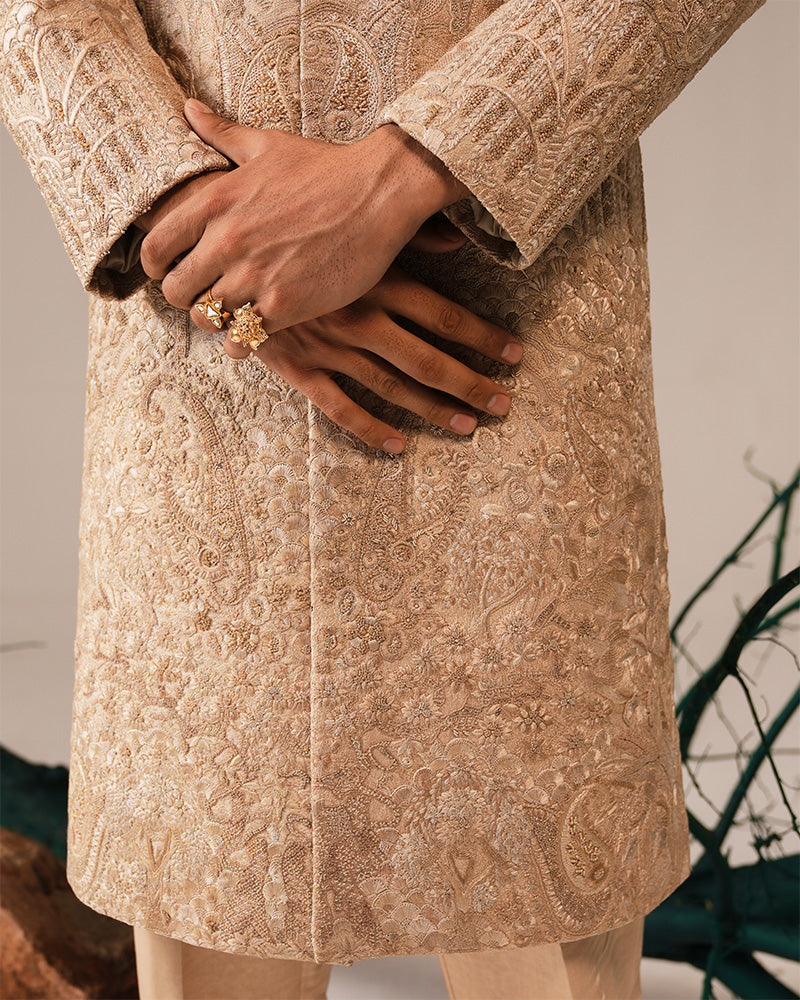 Republic By Omar Farooq | Sherwani Couture | 'Aleem' Hand Embroidered Sherwani -  Republic by Omar Farooq SHERWANI COUTURE - Original Designer Dress - House of Maryam
