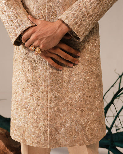 Republic By Omar Farooq | Sherwani Couture | 'Aleem' Hand Embroidered Sherwani -  Republic by Omar Farooq SHERWANI COUTURE - Original Designer Dress - House of Maryam