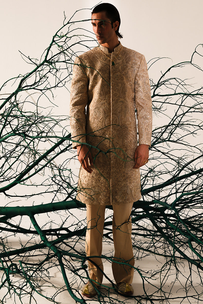 Republic By Omar Farooq | Sherwani Couture | 'Aleem' Hand Embroidered Sherwani -  Republic by Omar Farooq SHERWANI COUTURE - Original Designer Dress - House of Maryam