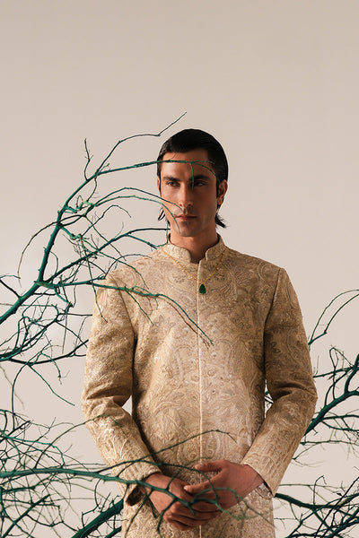 Republic By Omar Farooq | Sherwani Couture | 'Aleem' Hand Embroidered Sherwani -  Republic by Omar Farooq SHERWANI COUTURE - Original Designer Dress - House of Maryam