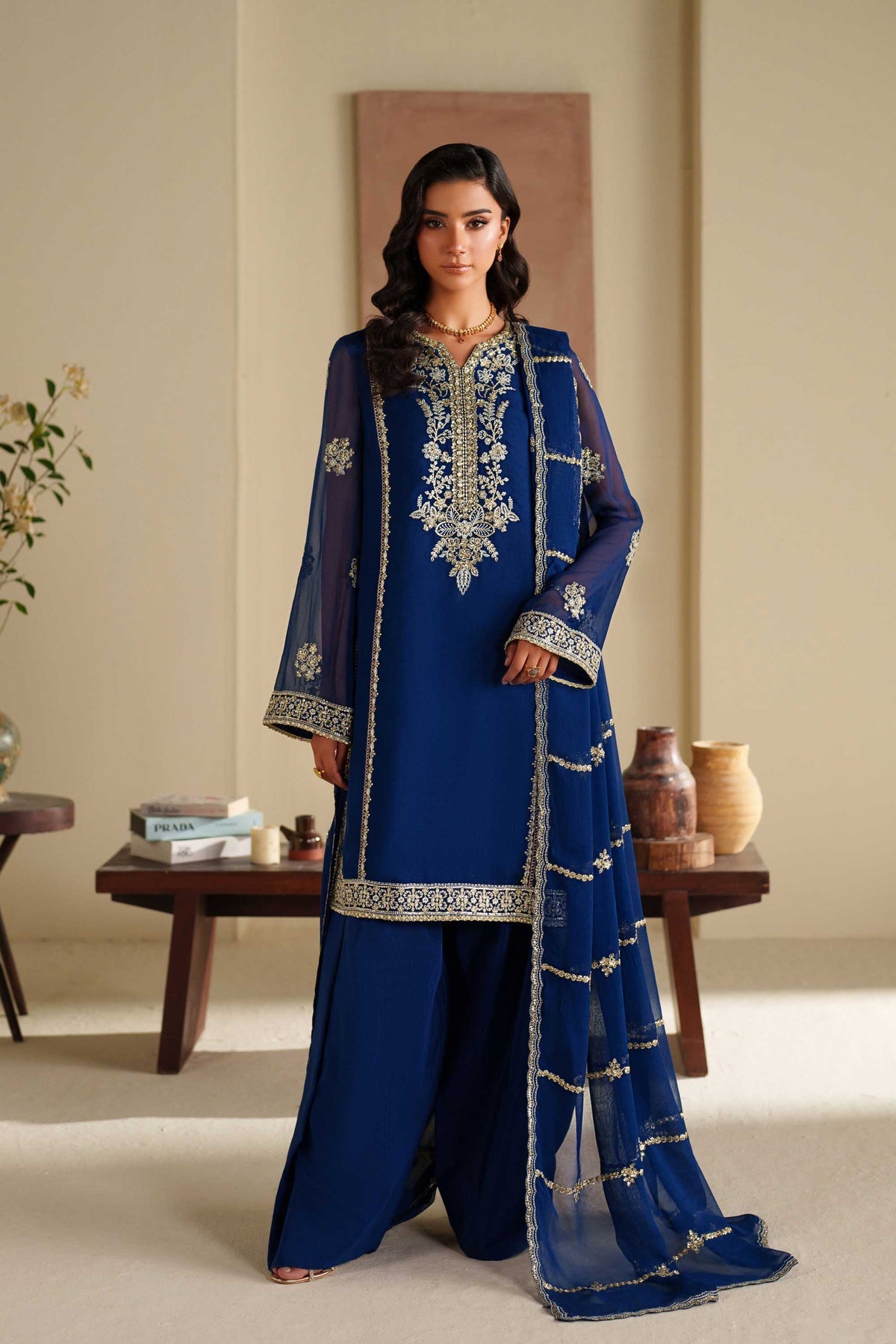 Akbar Aslam Sahar chiffon formal suit