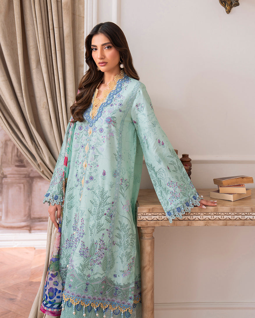 Roheenaz | Aezel Embroidered Cambric | Avira -  Roheenaz Ladies Clothes - Original Designer Dress - House of Maryam