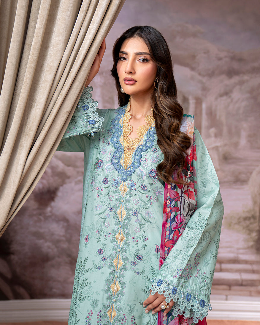Roheenaz | Aezel Embroidered Cambric | Avira -  Roheenaz Ladies Clothes - Original Designer Dress - House of Maryam