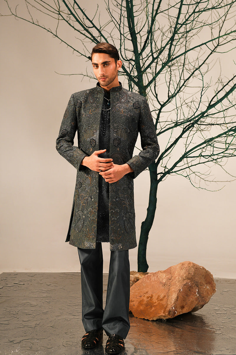 Republic By Omar Farooq | Sherwani Couture | 'Yunus' Hand Embroidered Sherwani -  Republic by Omar Farooq SHERWANI COUTURE - Original Designer Dress - House of Maryam