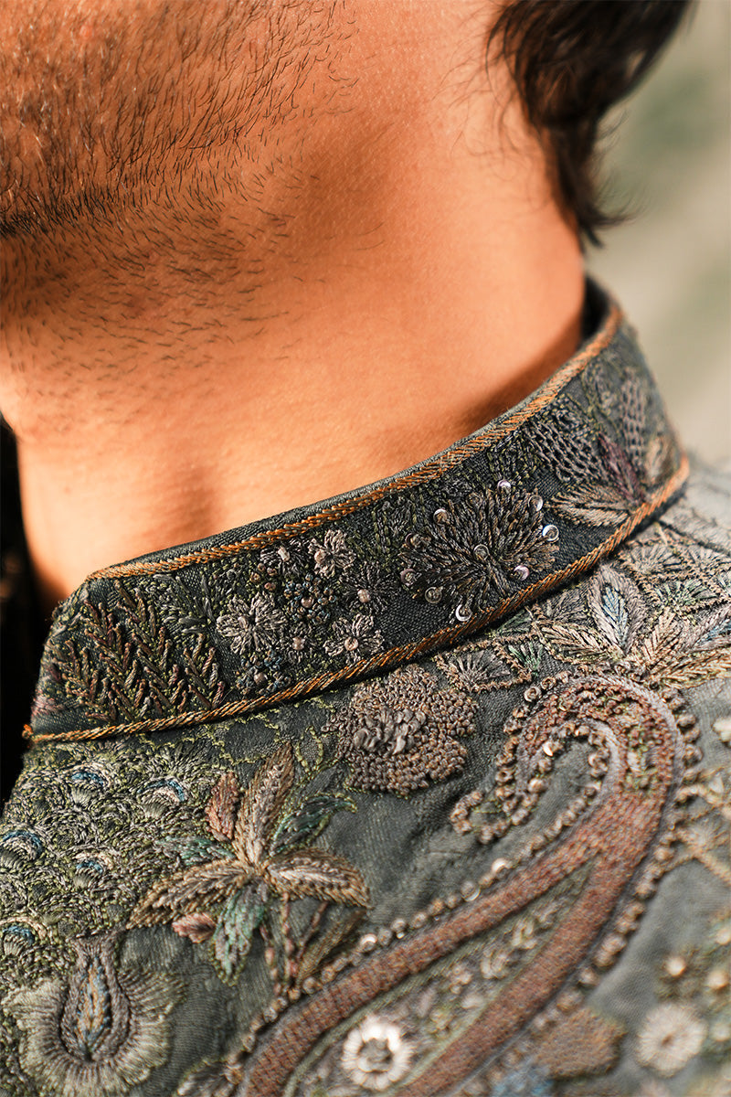 Republic By Omar Farooq | Sherwani Couture | 'Yunus' Hand Embroidered Sherwani -  Republic by Omar Farooq SHERWANI COUTURE - Original Designer Dress - House of Maryam