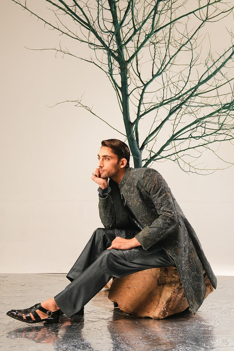 Republic By Omar Farooq | Sherwani Couture | 'Yunus' Hand Embroidered Sherwani -  Republic by Omar Farooq SHERWANI COUTURE - Original Designer Dress - House of Maryam