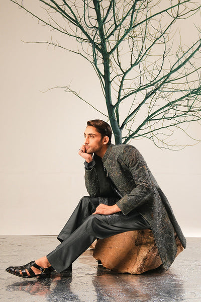 Republic By Omar Farooq | Sherwani Couture | 'Yunus' Hand Embroidered Sherwani -  Republic by Omar Farooq SHERWANI COUTURE - Original Designer Dress - House of Maryam