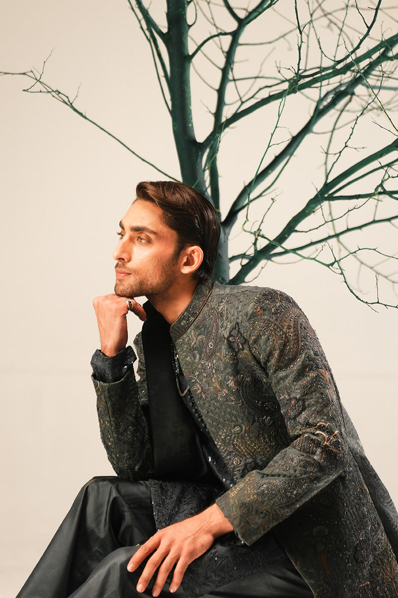 Republic By Omar Farooq | Sherwani Couture | 'Yunus' Hand Embroidered Sherwani -  Republic by Omar Farooq SHERWANI COUTURE - Original Designer Dress - House of Maryam