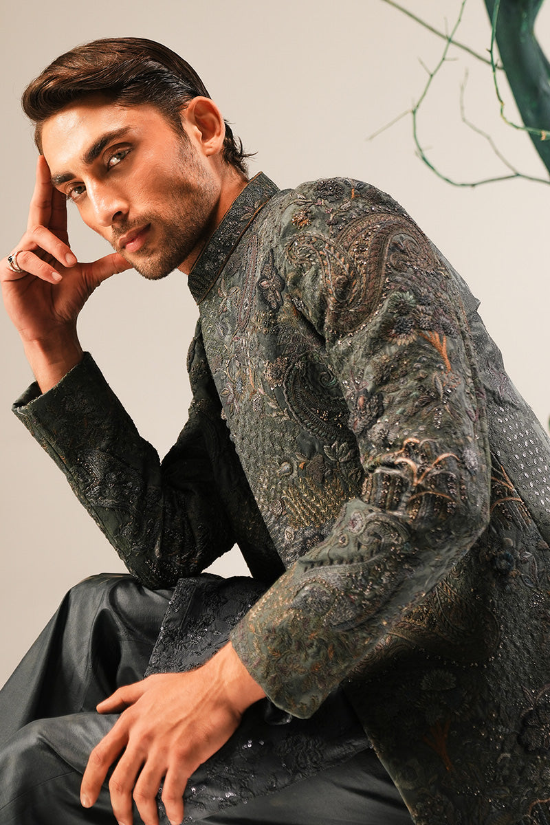 Republic By Omar Farooq | Sherwani Couture | 'Yunus' Hand Embroidered Sherwani -  Republic by Omar Farooq SHERWANI COUTURE - Original Designer Dress - House of Maryam
