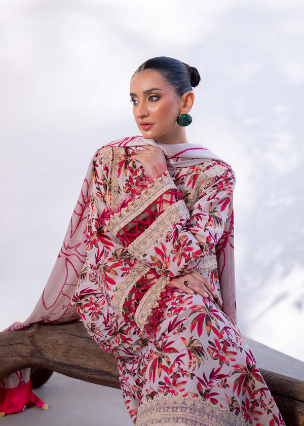 Myeesha | Lamhay Luxury Lawn 25 | Gulab -  Myeesha Ladies Clothes - Original Designer Dress - House of Maryam