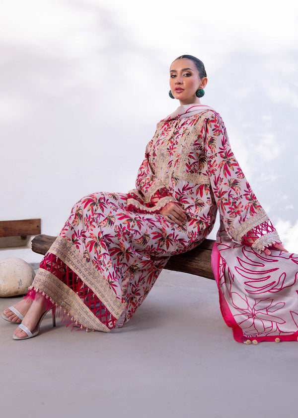 Myeesha | Lamhay Luxury Lawn 25 | Gulab -  Myeesha Ladies Clothes - Original Designer Dress - House of Maryam