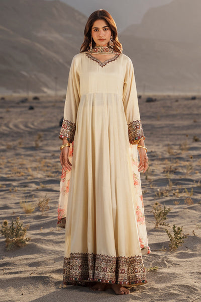 Charizma | Festive Pret | 3 Pcs Stitched Raw Silk Pishwas CMA-6-430-OFF WHITE