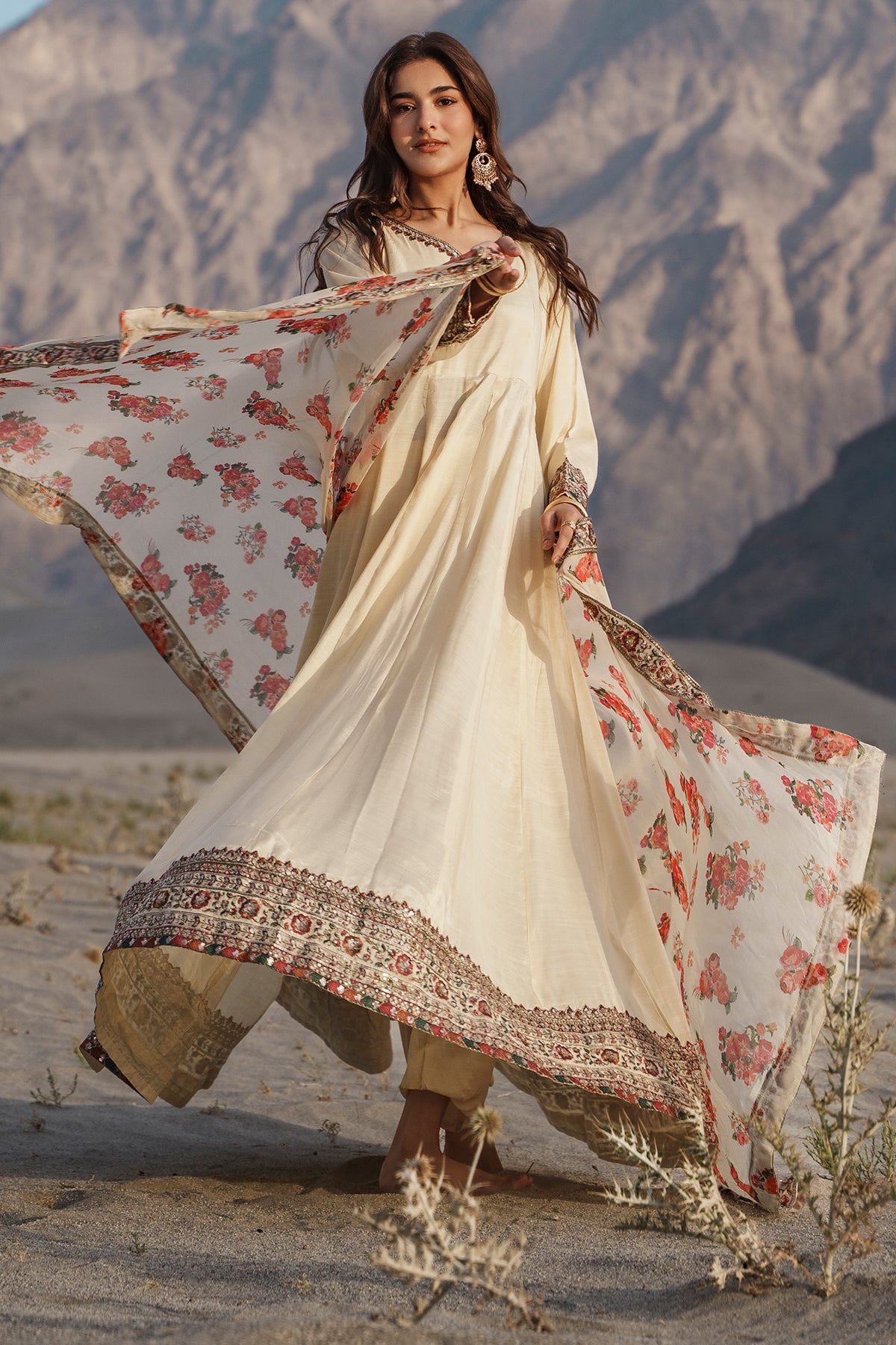 Charizma | Festive Pret | 3 Pcs Stitched Raw Silk Pishwas CMA-6-430-OFF WHITE, image 4