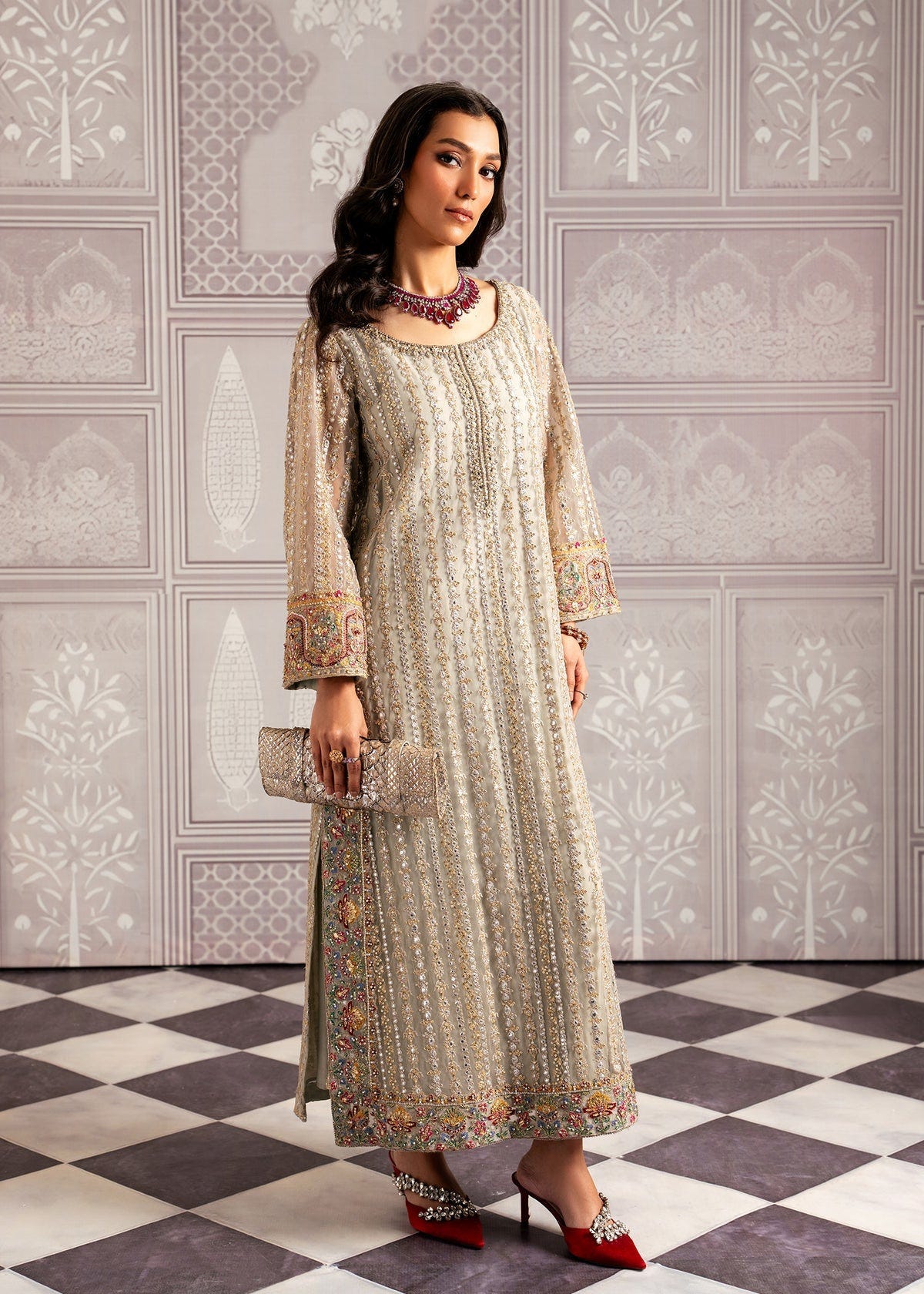 Mahgul | Echoes of Elara | Mint Gold -  Mahgul Ladies Clothes - Original Designer Dress - House of Maryam