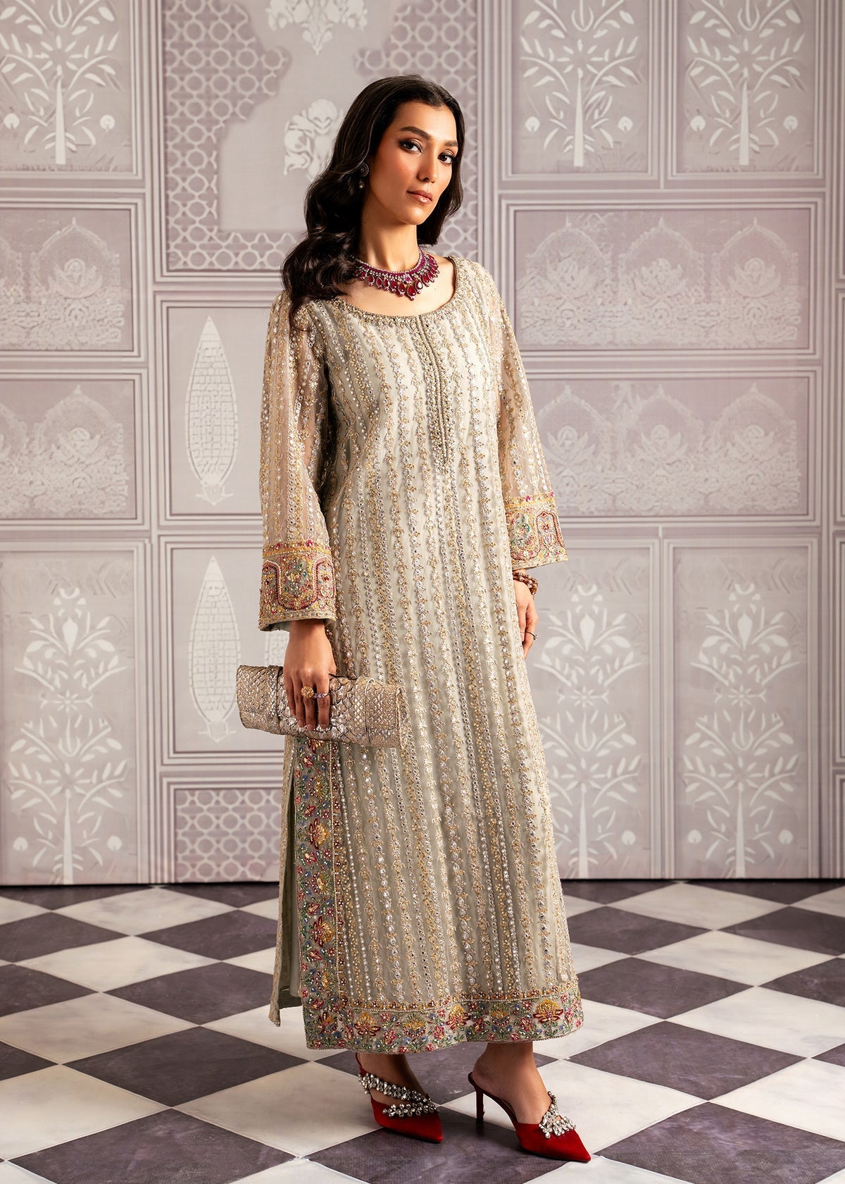 Mahgul | Echoes of Elara | Mint Gold -  Mahgul Ladies Clothes - Original Designer Dress - House of Maryam