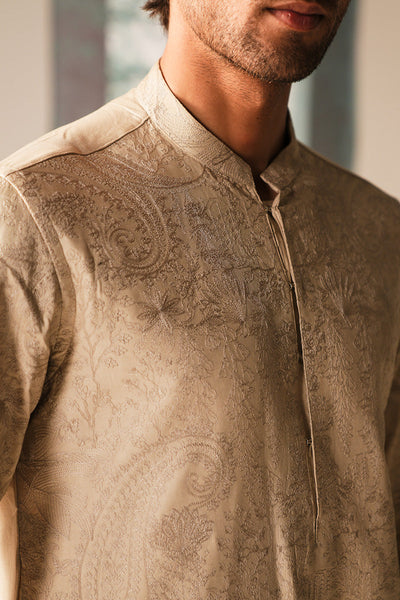 Republic By Omar Farooq | Sherwani Couture | 'Rustam' Ivory Hand Embroidered Sherwani -  Republic by Omar Farooq SHERWANI COUTURE - Original Designer Dress - House of Maryam