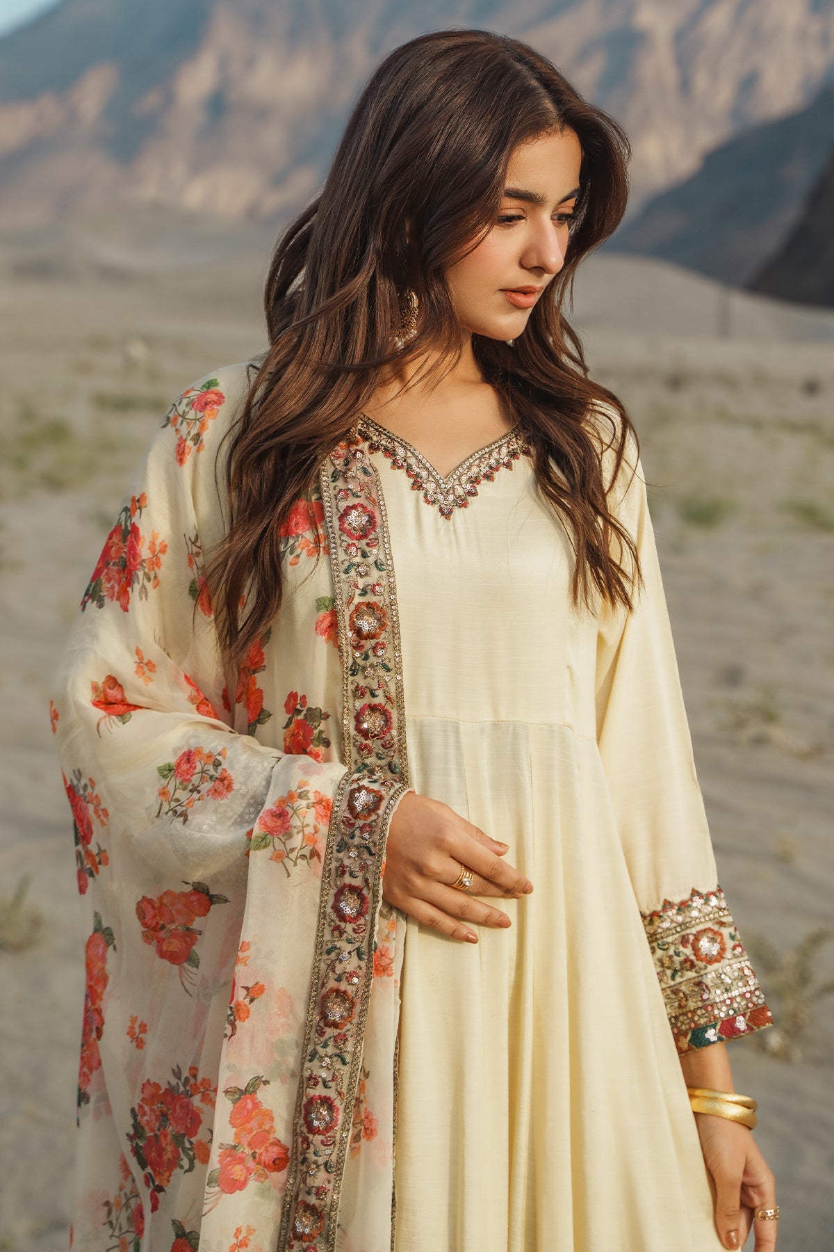 Charizma | Festive Pret | 3 Pcs Stitched Raw Silk Pishwas CMA-6-430-OFF WHITE, image 3