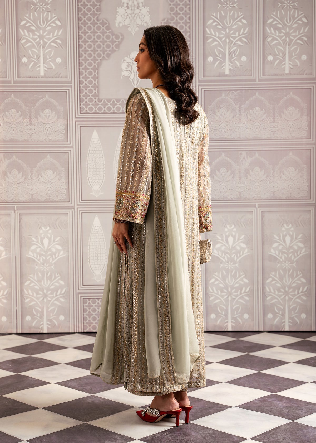 Mahgul | Echoes of Elara | Mint Gold -  Mahgul Ladies Clothes - Original Designer Dress - House of Maryam