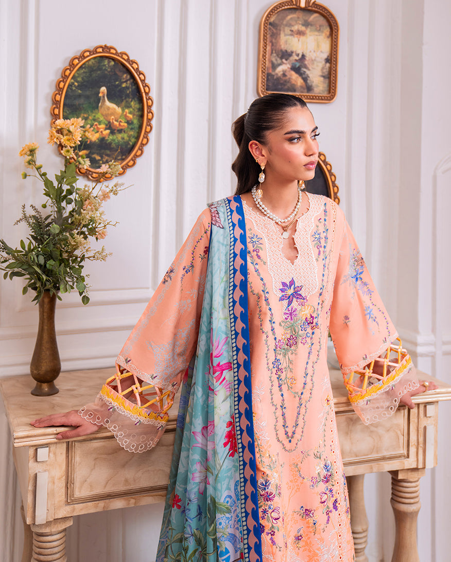 Roheenaz | Aezel Embroidered Cambric | Amal -  Roheenaz Ladies Clothes - Original Designer Dress - House of Maryam