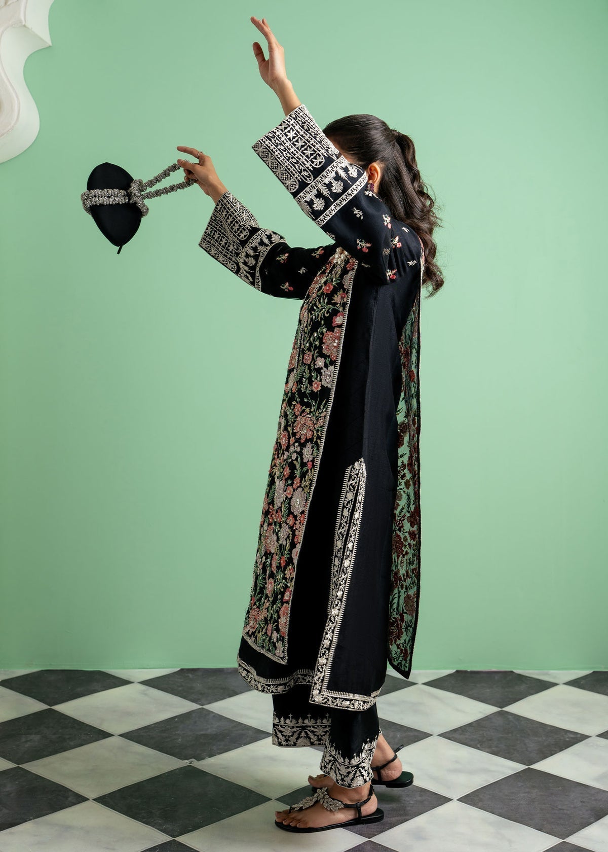 Mahgul | Echoes of Elara | Midnight Meadow -  Mahgul Ladies Clothes - Original Designer Dress - House of Maryam