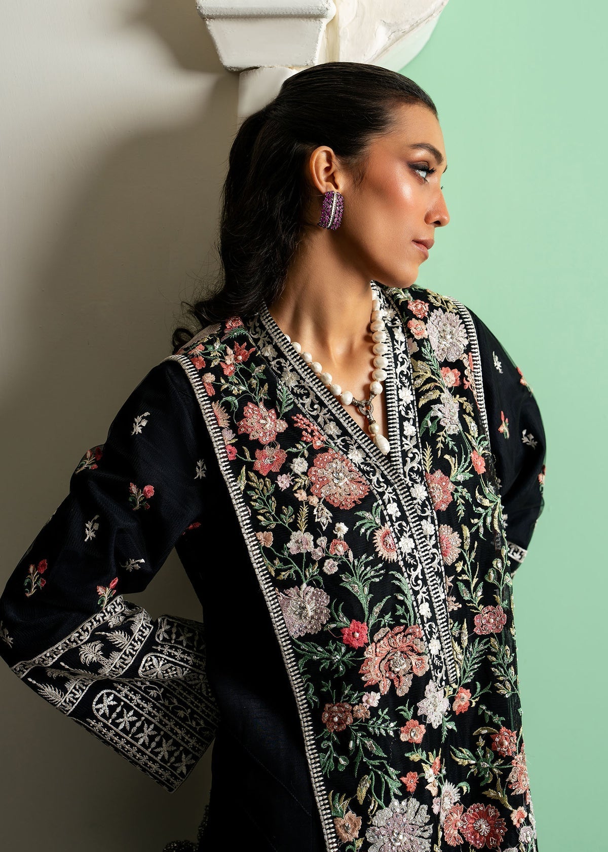 Mahgul | Echoes of Elara | Midnight Meadow -  Mahgul Ladies Clothes - Original Designer Dress - House of Maryam