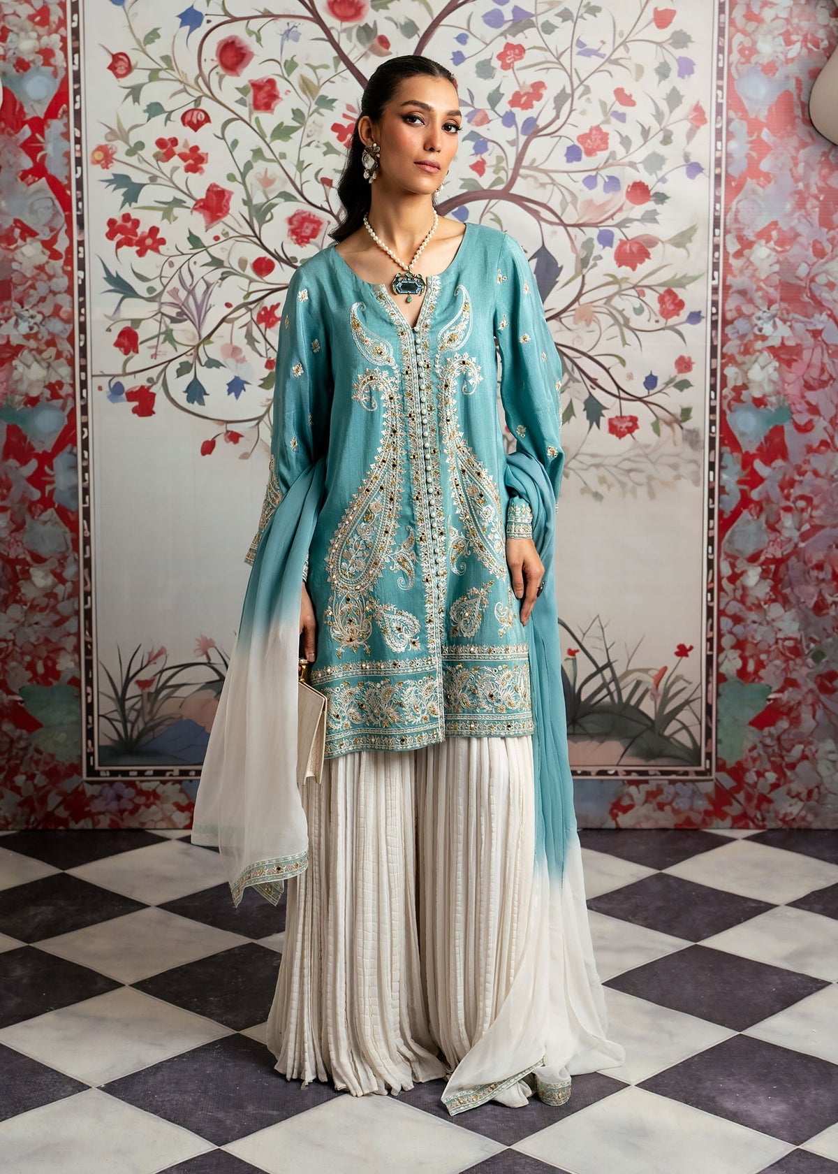 Mahgul | Echoes of Elara | Turqoise Dream -  Mahgul Ladies Clothes - Original Designer Dress - House of Maryam