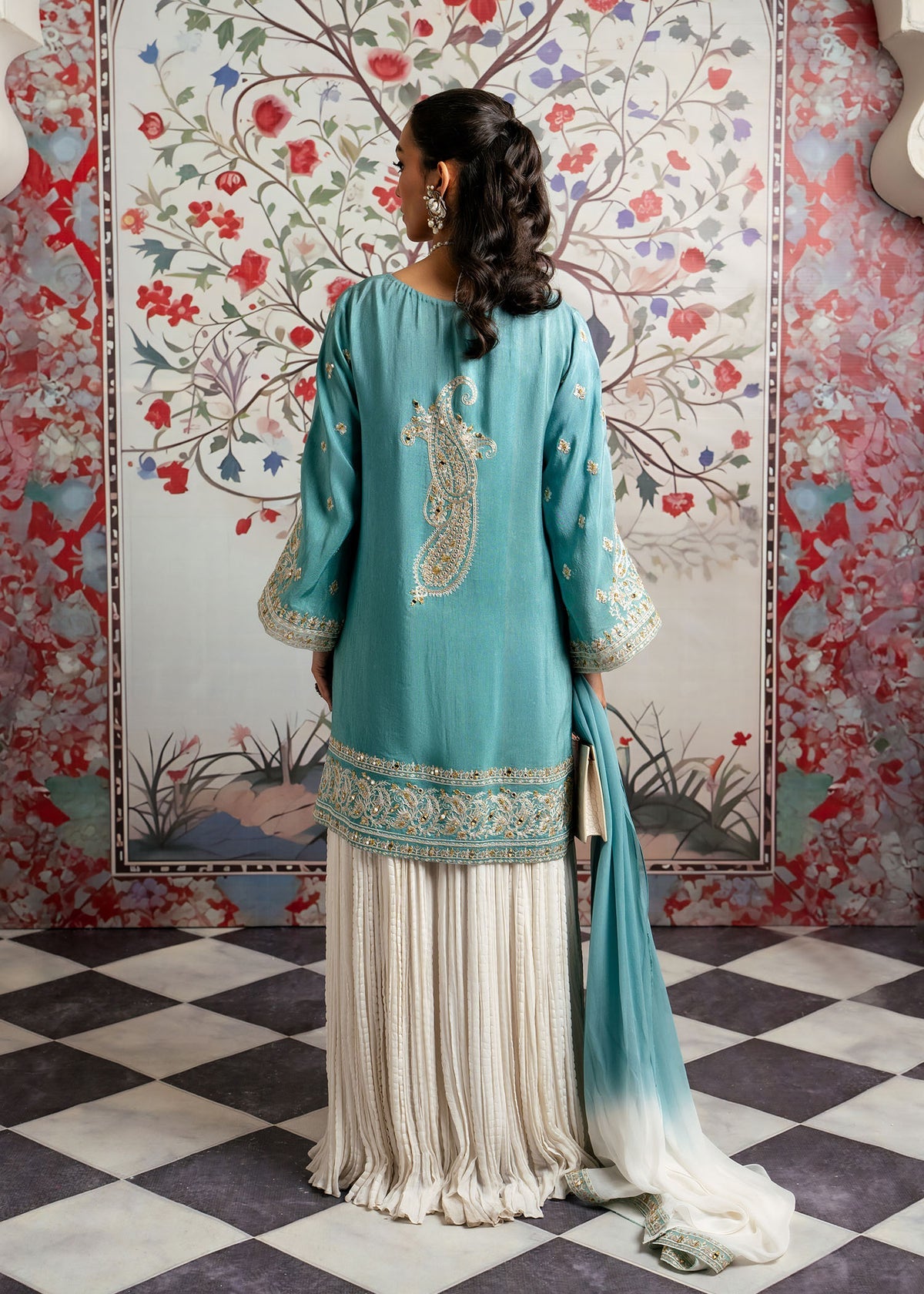 Mahgul | Echoes of Elara | Turqoise Dream -  Mahgul Ladies Clothes - Original Designer Dress - House of Maryam
