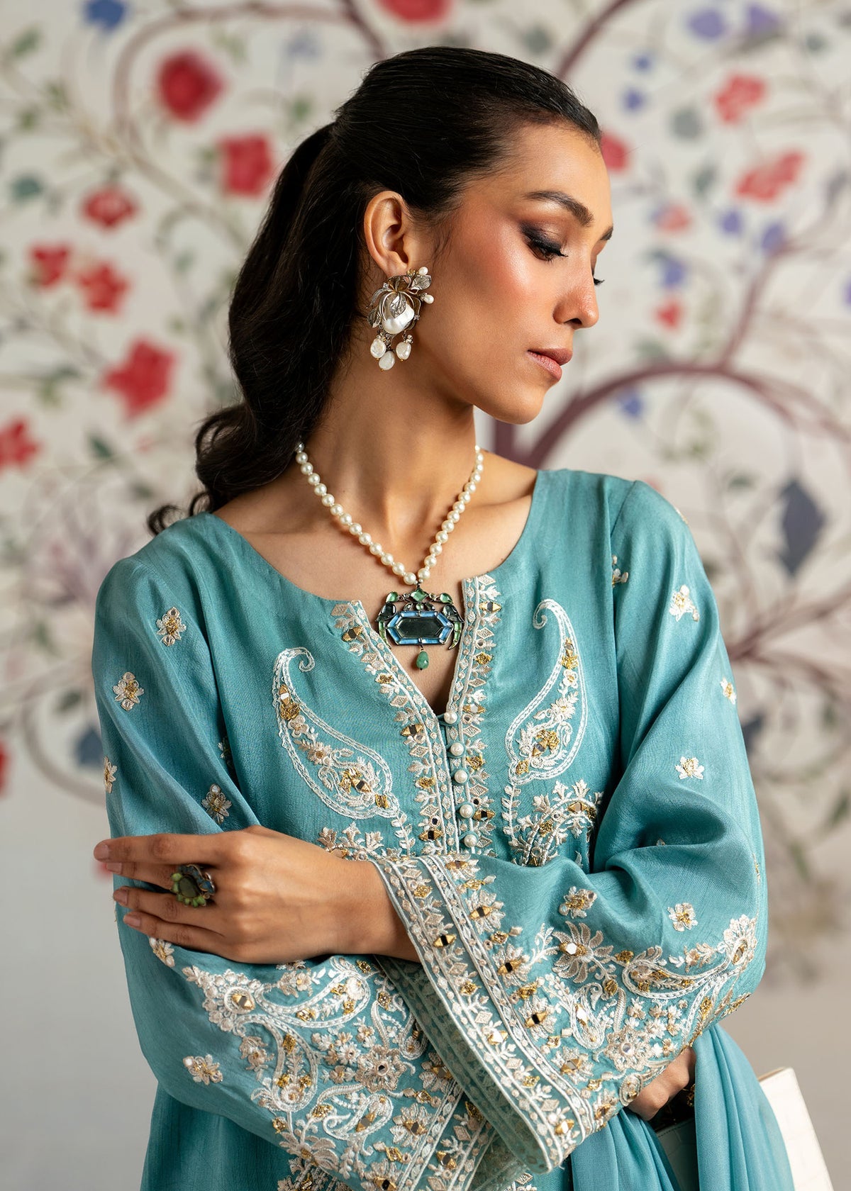 Mahgul | Echoes of Elara | Turqoise Dream -  Mahgul Ladies Clothes - Original Designer Dress - House of Maryam