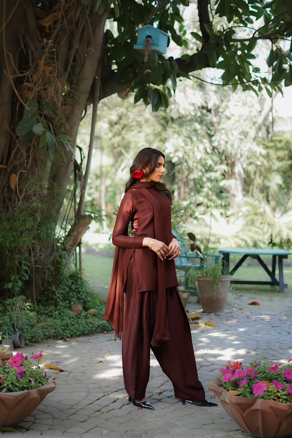 Erum Khan | Nue 25 | Espresso Gloe -  Erum Khan Ladies Clothes - Original Designer Dress - House of Maryam