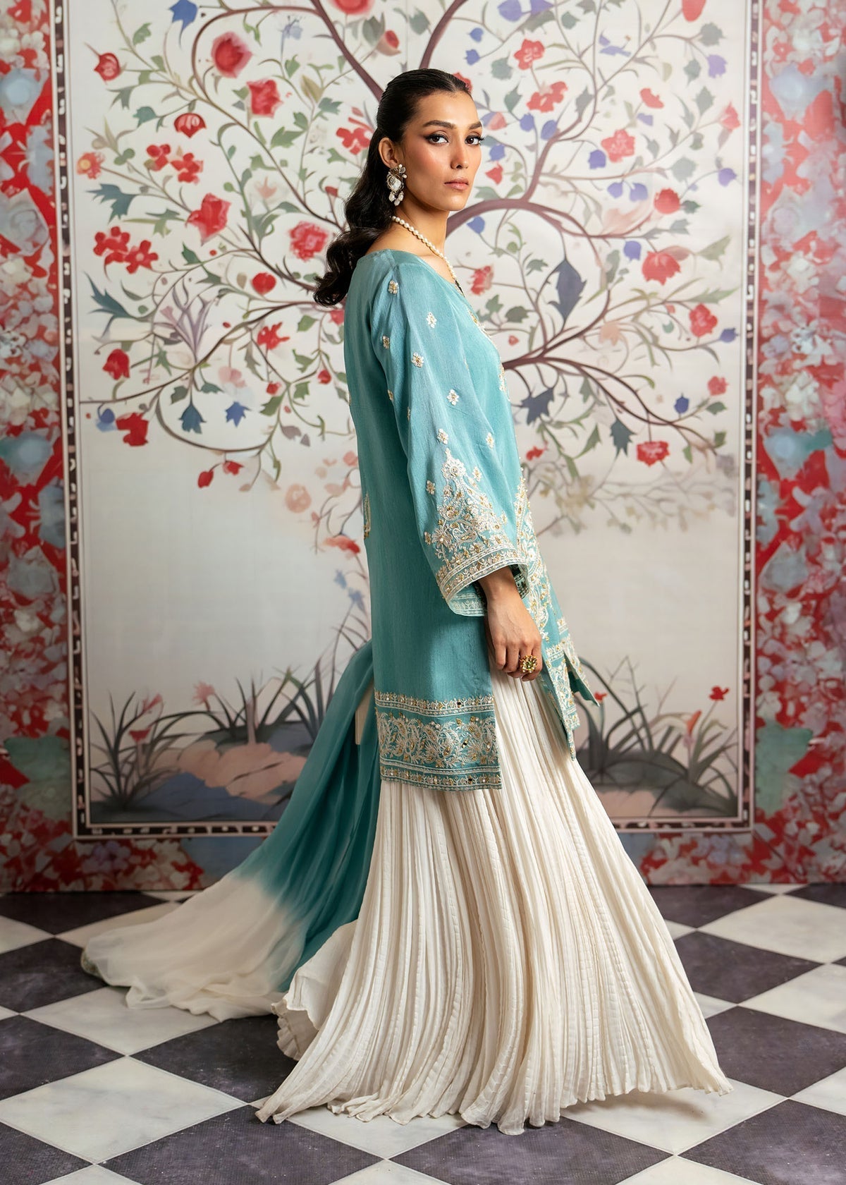 Mahgul | Echoes of Elara | Turqoise Dream -  Mahgul Ladies Clothes - Original Designer Dress - House of Maryam