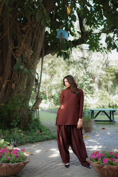 Erum Khan | Nue 25 | Espresso Gloe -  Erum Khan Ladies Clothes - Original Designer Dress - House of Maryam