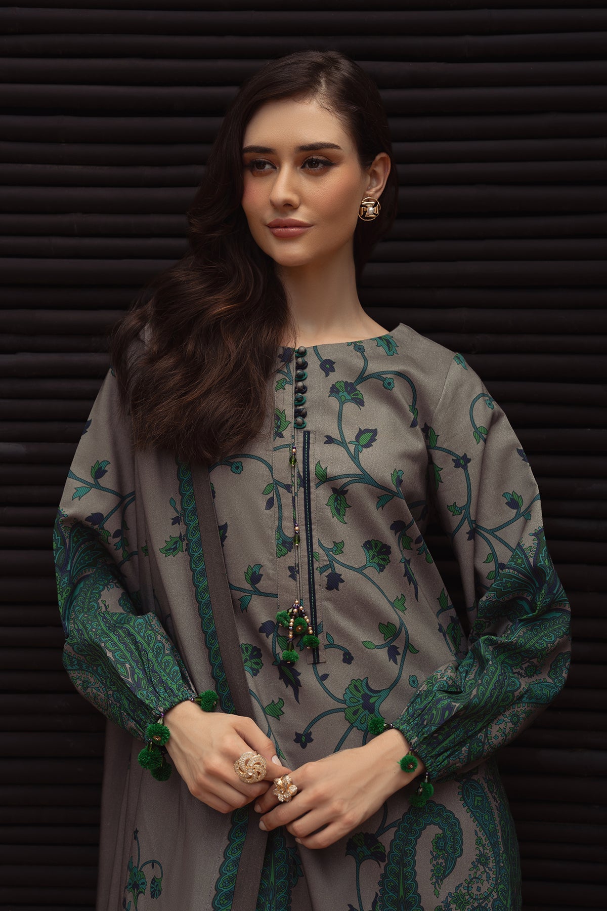 Charizma | C Prints Winter 25 |  3-PC Unstitched Printed Linen Collection CPW5-07, image 3
