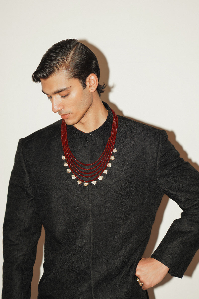 Republic By Omar Farooq | Sherwani Couture | "Ayan" Black Embroidered Sherwani -  Republic by Omar Farooq SHERWANI COUTURE - Original Designer Dress - House of Maryam