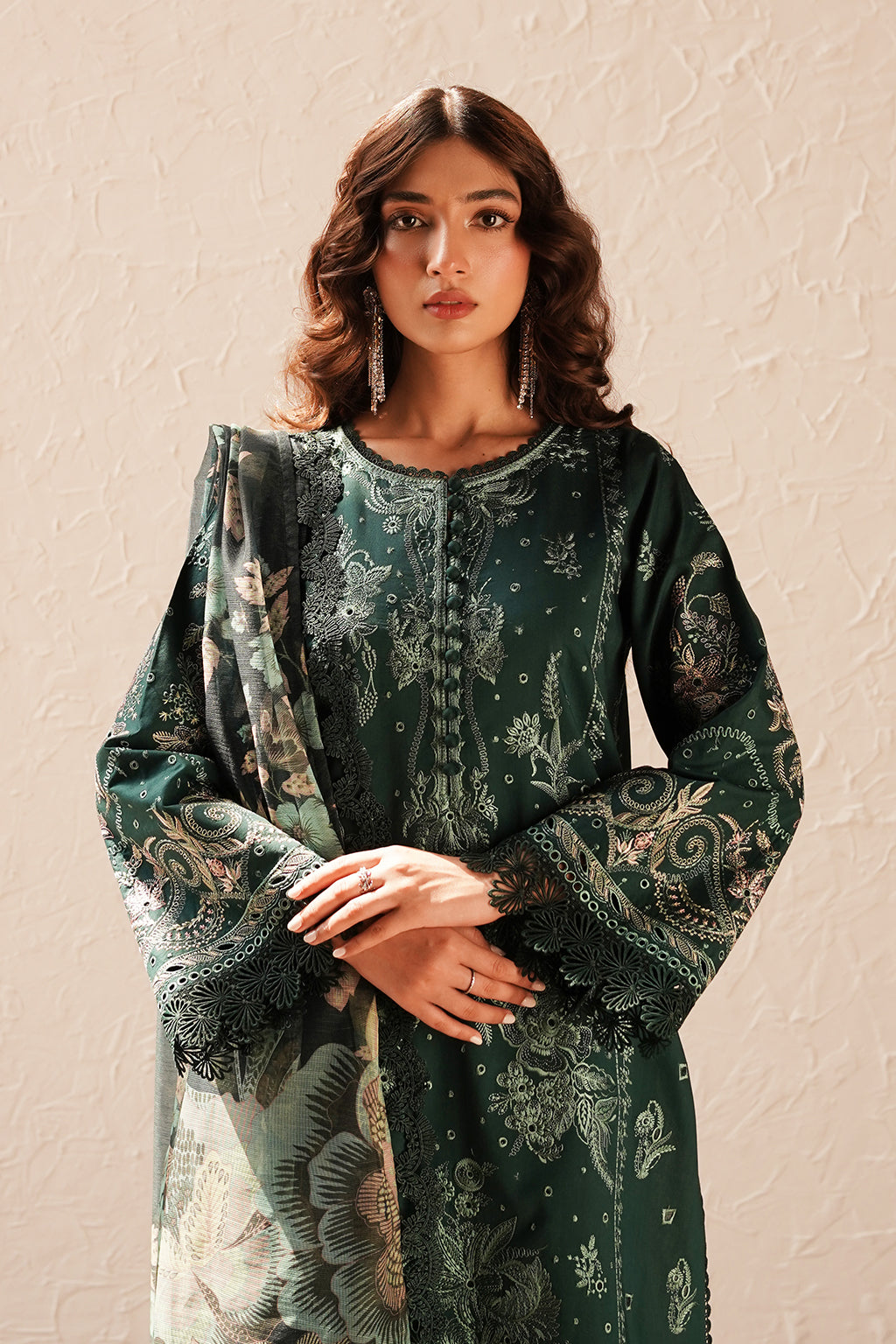 Afrozeh | Chikankari Lawn 24 | Viridian -  Afrozeh Luxury - Original Designer Dress - House of Maryam