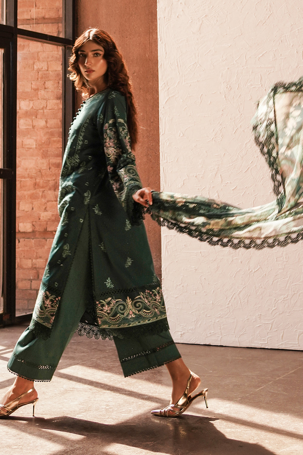 Afrozeh | Chikankari Lawn 24 | Viridian by Designer Afrozeh - House of Maryam - Pakistani Designer Ethnic Wear in {{ shop.shopifyCountryName }}