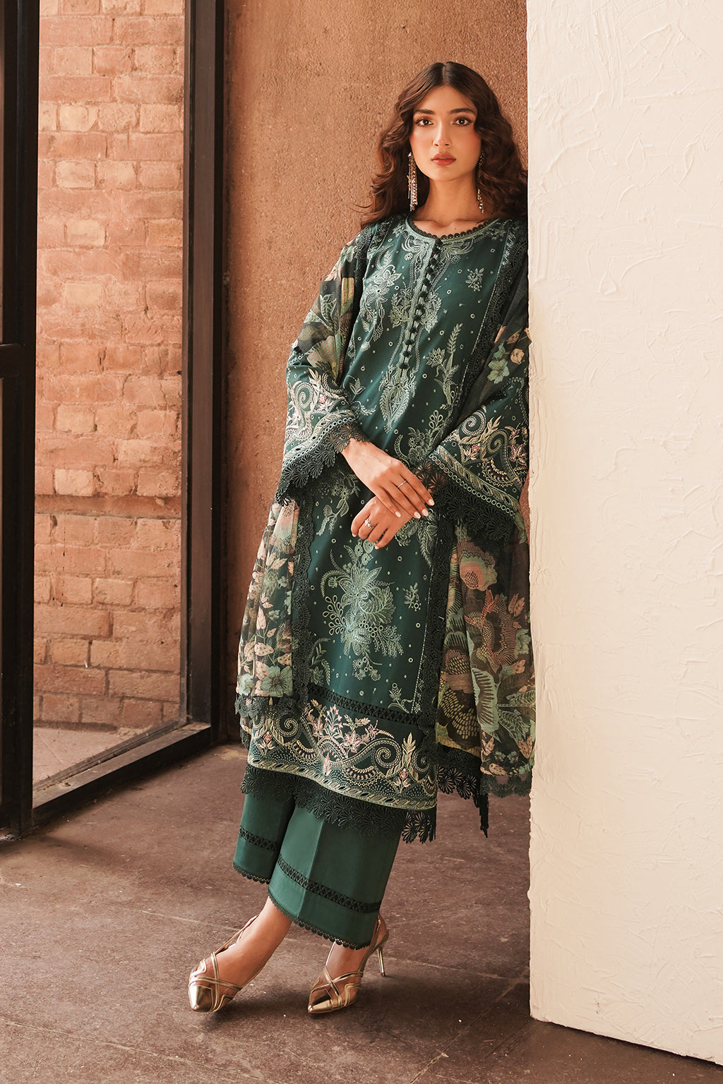 Afrozeh | Chikankari Lawn 24 | Viridian by Designer Afrozeh - House of Maryam - Pakistani Designer Ethnic Wear in {{ shop.shopifyCountryName }}