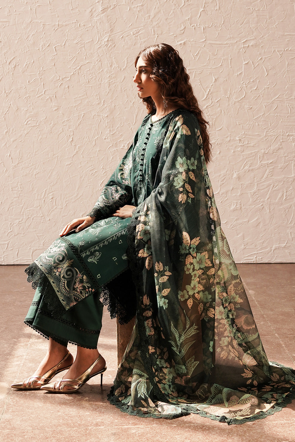 Afrozeh | Chikankari Lawn 24 | Viridian