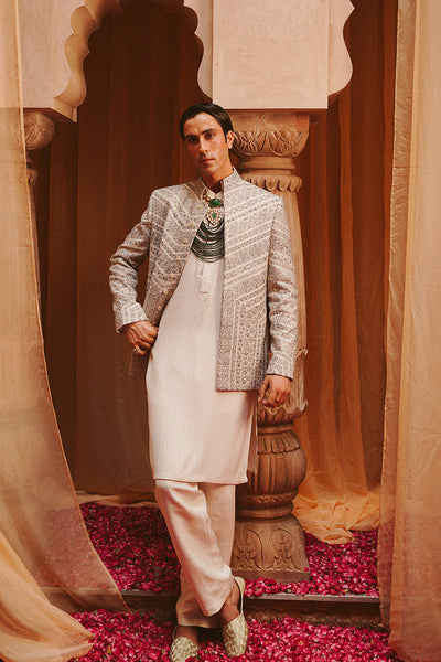 Republic By Omar Farooq | Luxury Rtw | "Rahat" Kurta Pajama -  Republic by Omar Farooq Luxury RTW - Original Designer Dress - House of Maryam