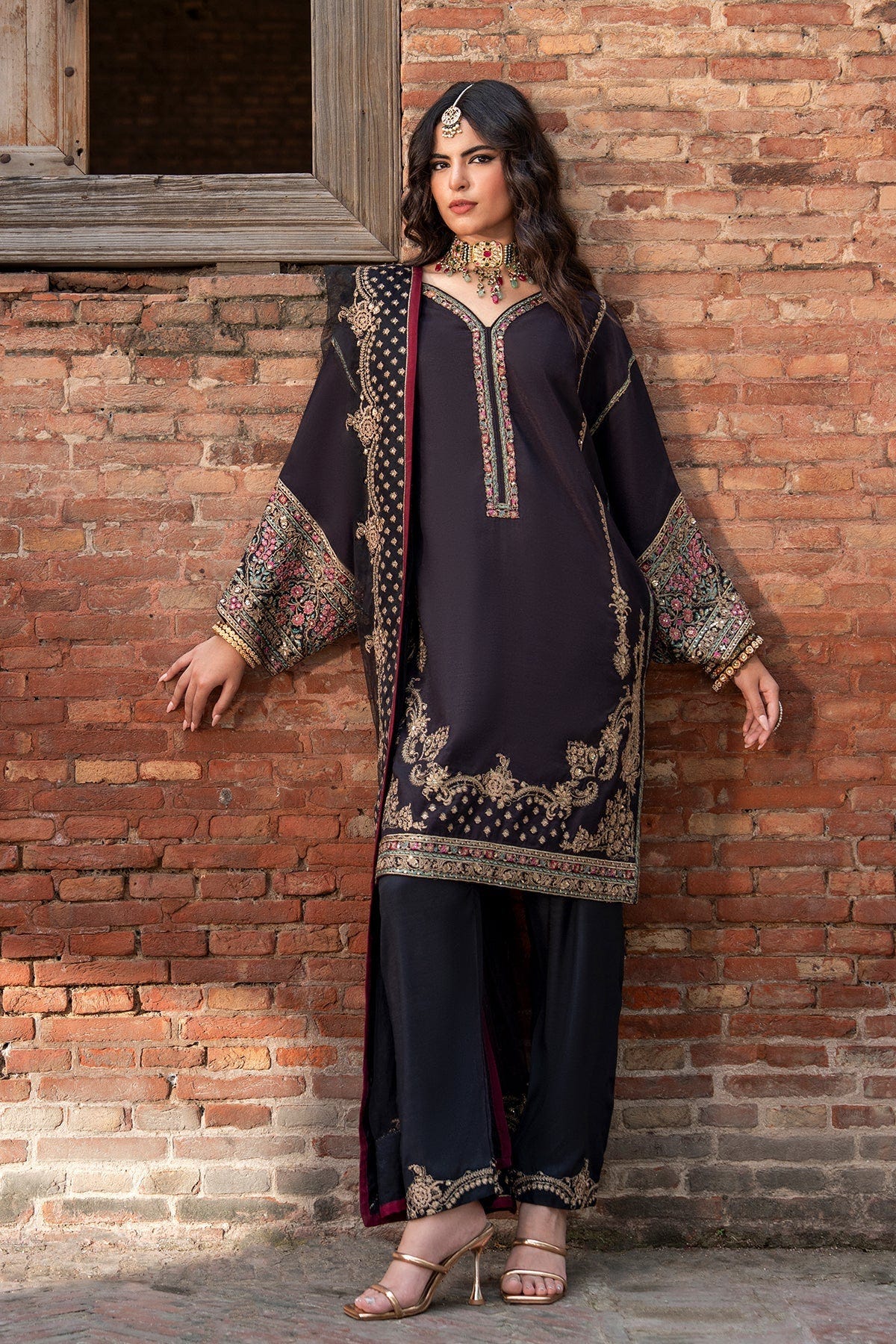 Charizma | Festive Pret | 3-PC Embroidered Raw Silk CMA-6-383