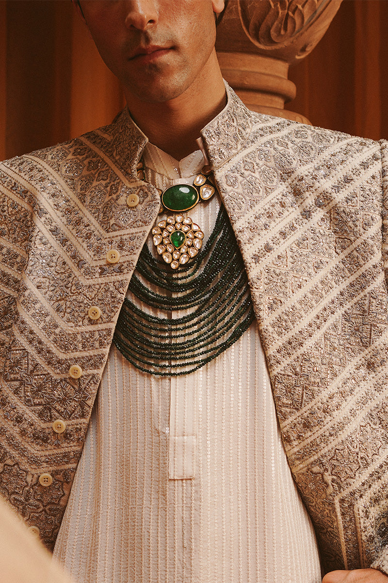 Republic By Omar Farooq | Bandhgala Suit | "Rahat" Prince Jacket -  Republic by Omar Farooq Bandhgala Suit - Original Designer Dress - House of Maryam