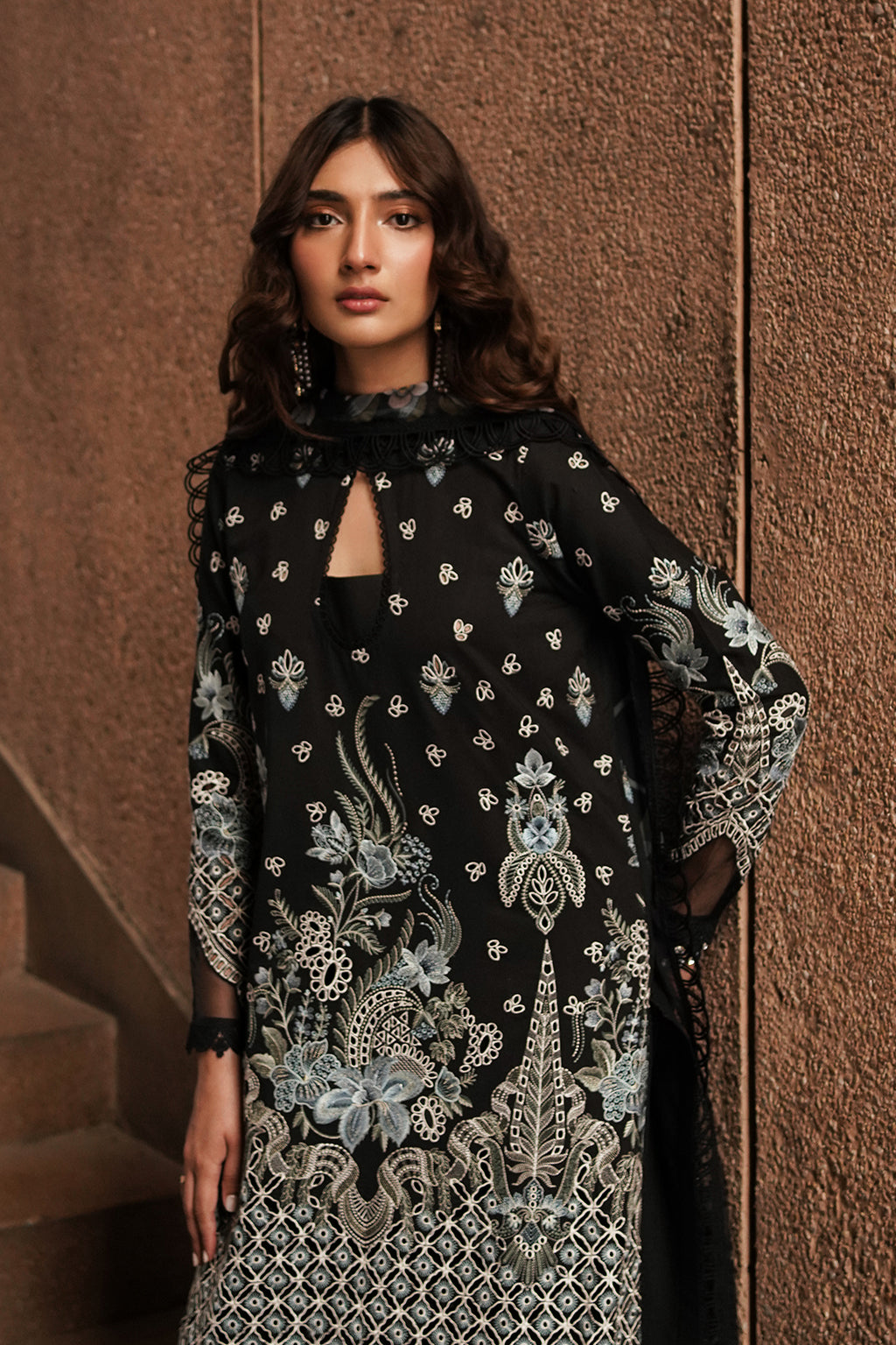 Afrozeh | Chikankari Lawn 24 | Caviar by Designer Afrozeh - House of Maryam - Pakistani Designer Ethnic Wear in {{ shop.shopifyCountryName }}