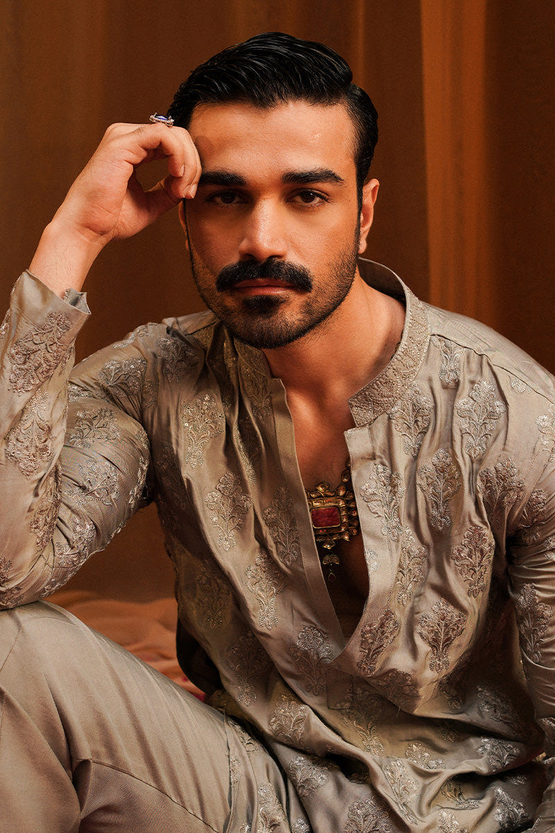 Republic By Omar Farooq | Luxury Rtw | "Ahmer" Kurta Pajama -  Republic by Omar Farooq Luxury RTW - Original Designer Dress - House of Maryam