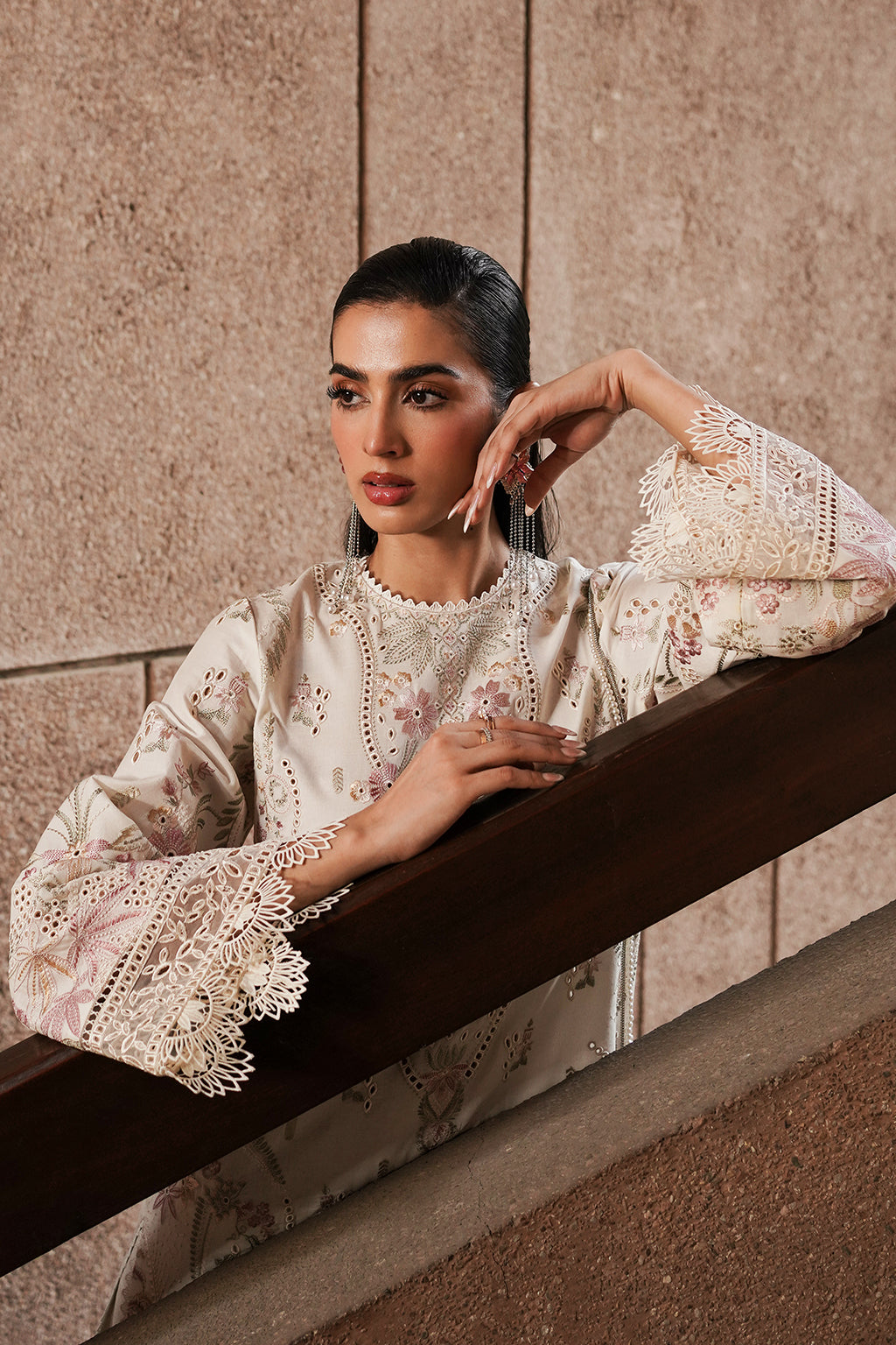 Afrozeh | Chikankari Lawn 24 | Gypsum by Designer Afrozeh - House of Maryam - Pakistani Designer Ethnic Wear in {{ shop.shopifyCountryName }}