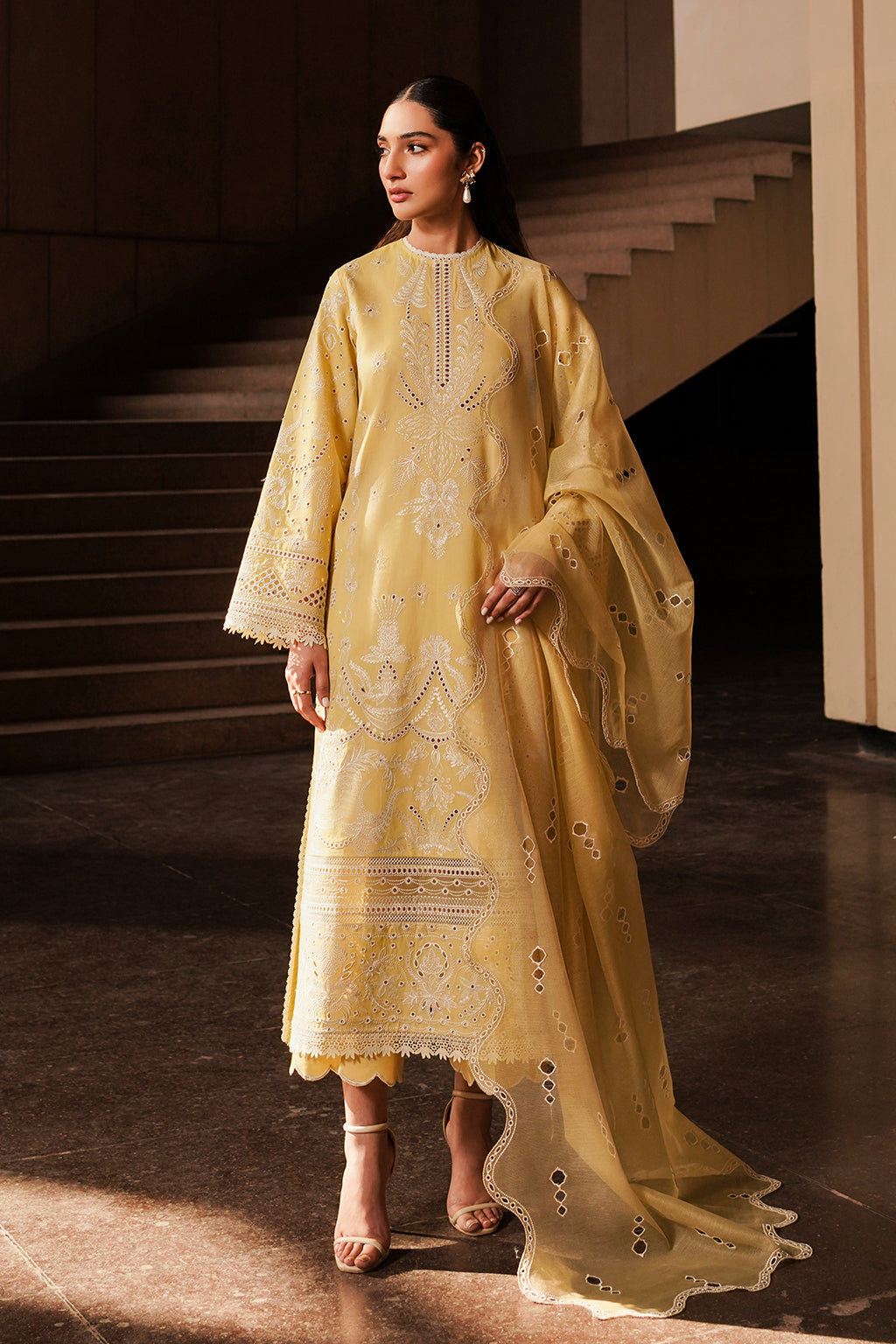 Afrozeh | Chikankari Lawn 24 | Canary -  Afrozeh Luxury - Original Designer Dress - House of Maryam